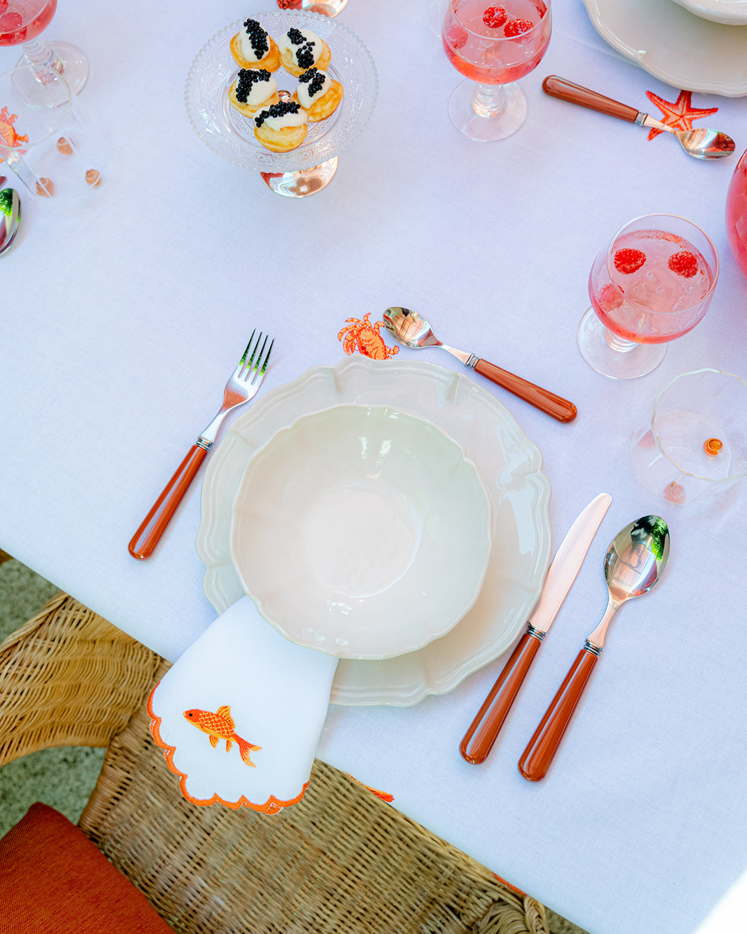 Serviette Poisson Orange avec Boleio