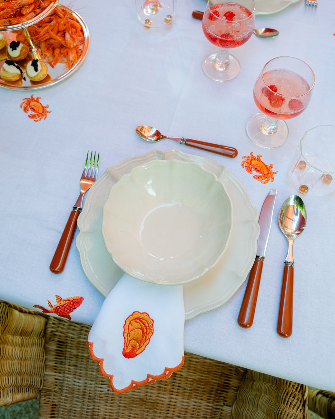 Serviette Ostra Orange avec Boleio
