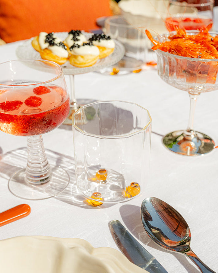 Verre à pied avec pois orange Sicília