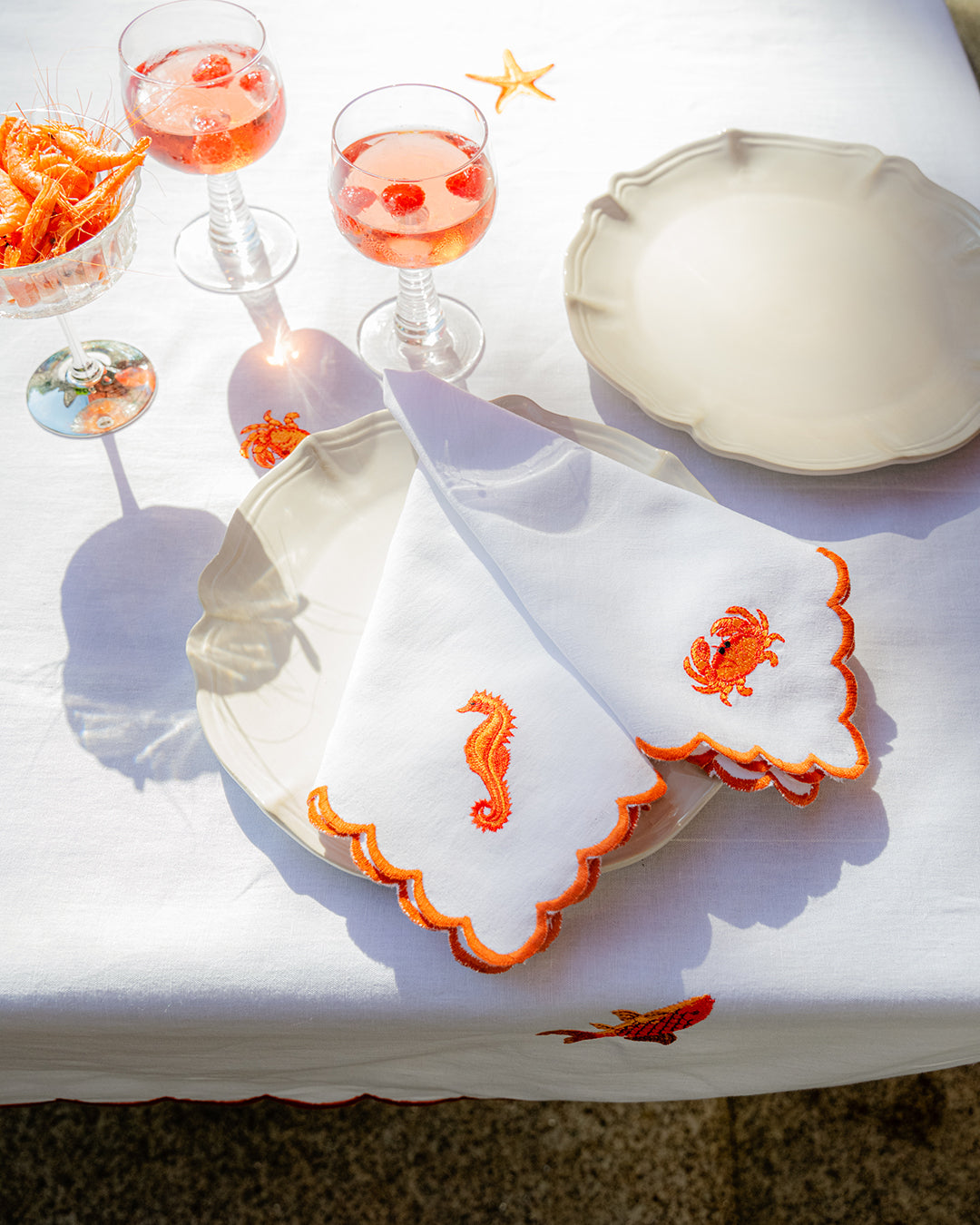 Serviette Crabe Orange avec Boleio