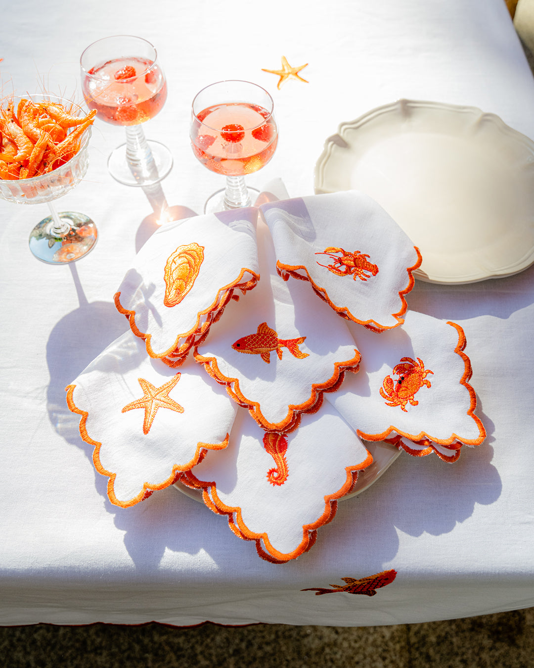 Serviette Poisson Orange avec Boleio