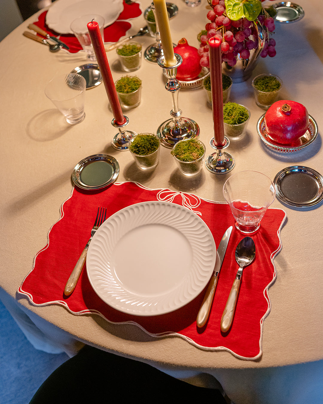 Individual Viena, Vermelho com Branco