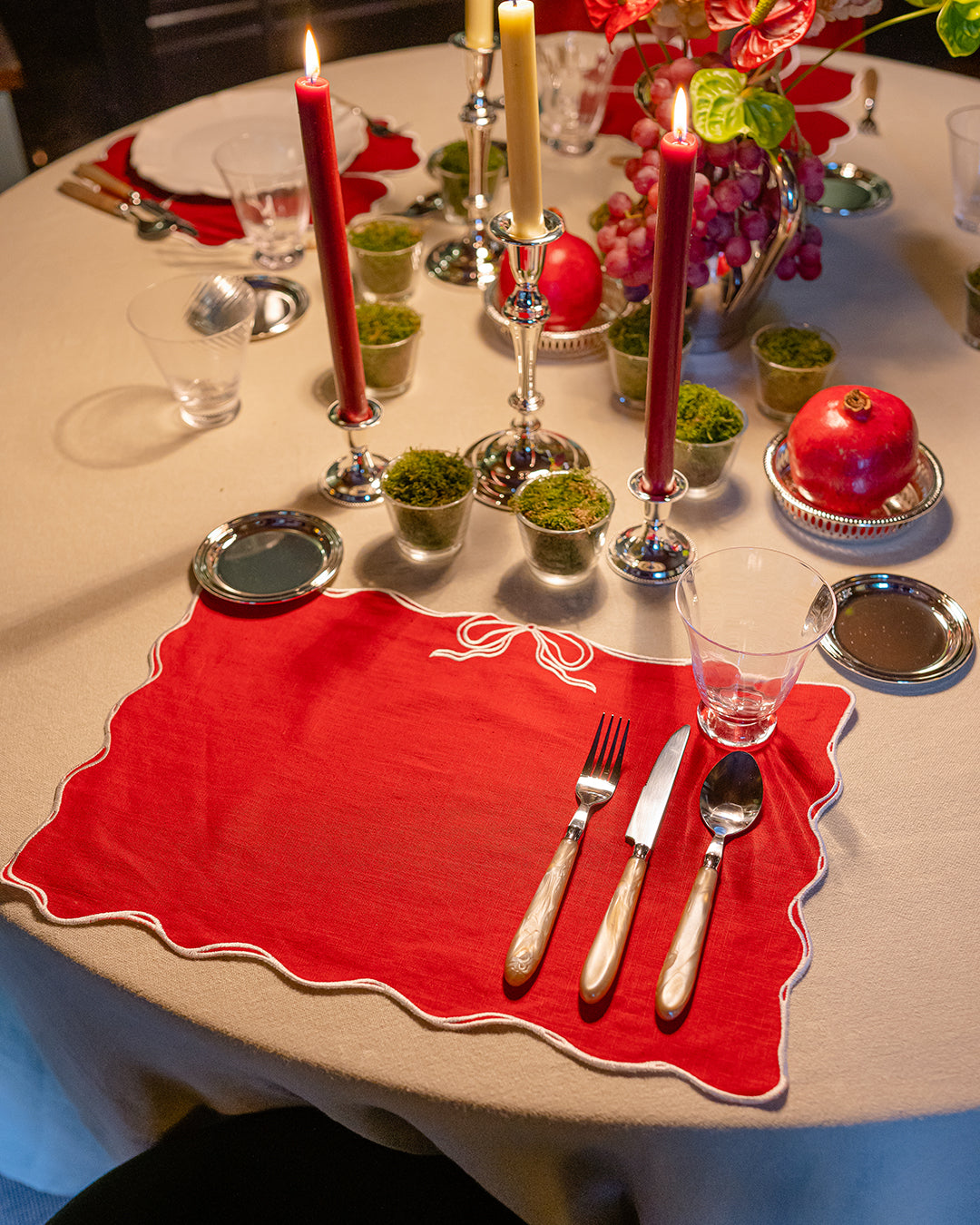 Individual Viena, Vermelho com Branco