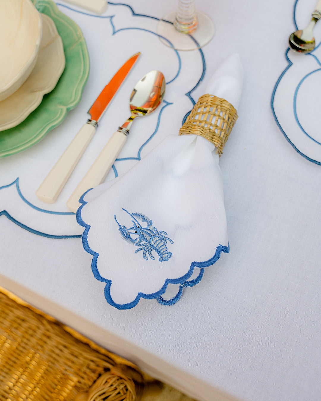 Serviette Homard Bleu avec Boleio