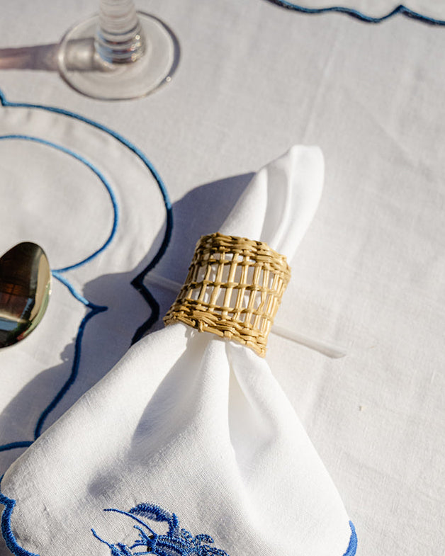 Ensemble de 4 Anneaux de Serviette en Algues Marines