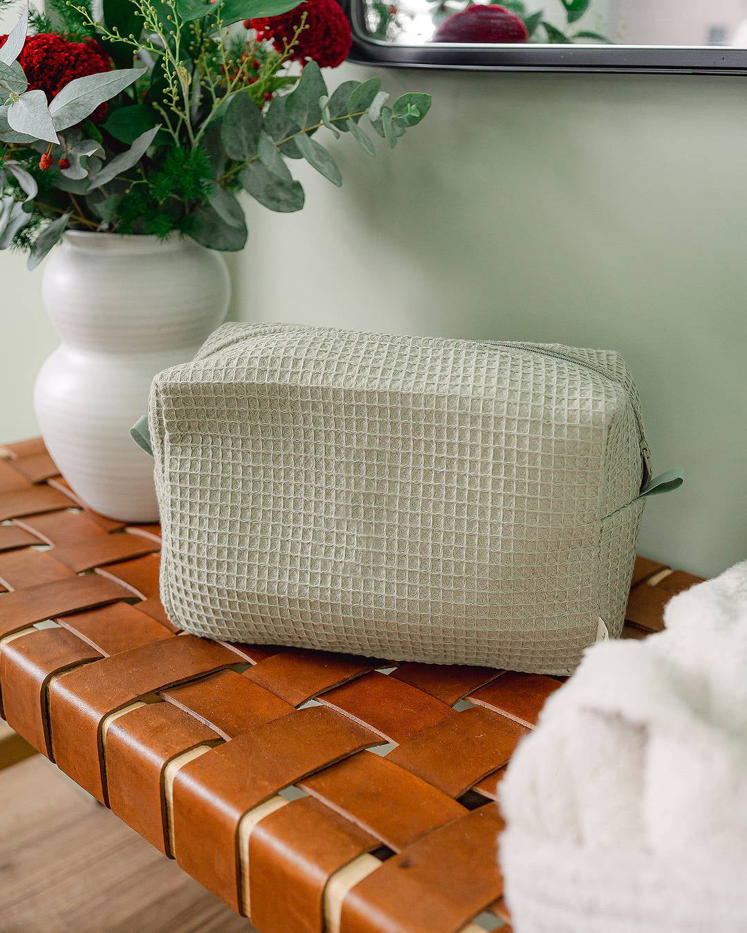 Necessaire Algodão Favo Verde
