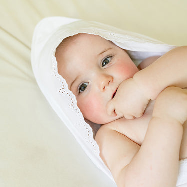 Asciugamano da Bagno per Bambino con Cappuccio con Pizzo