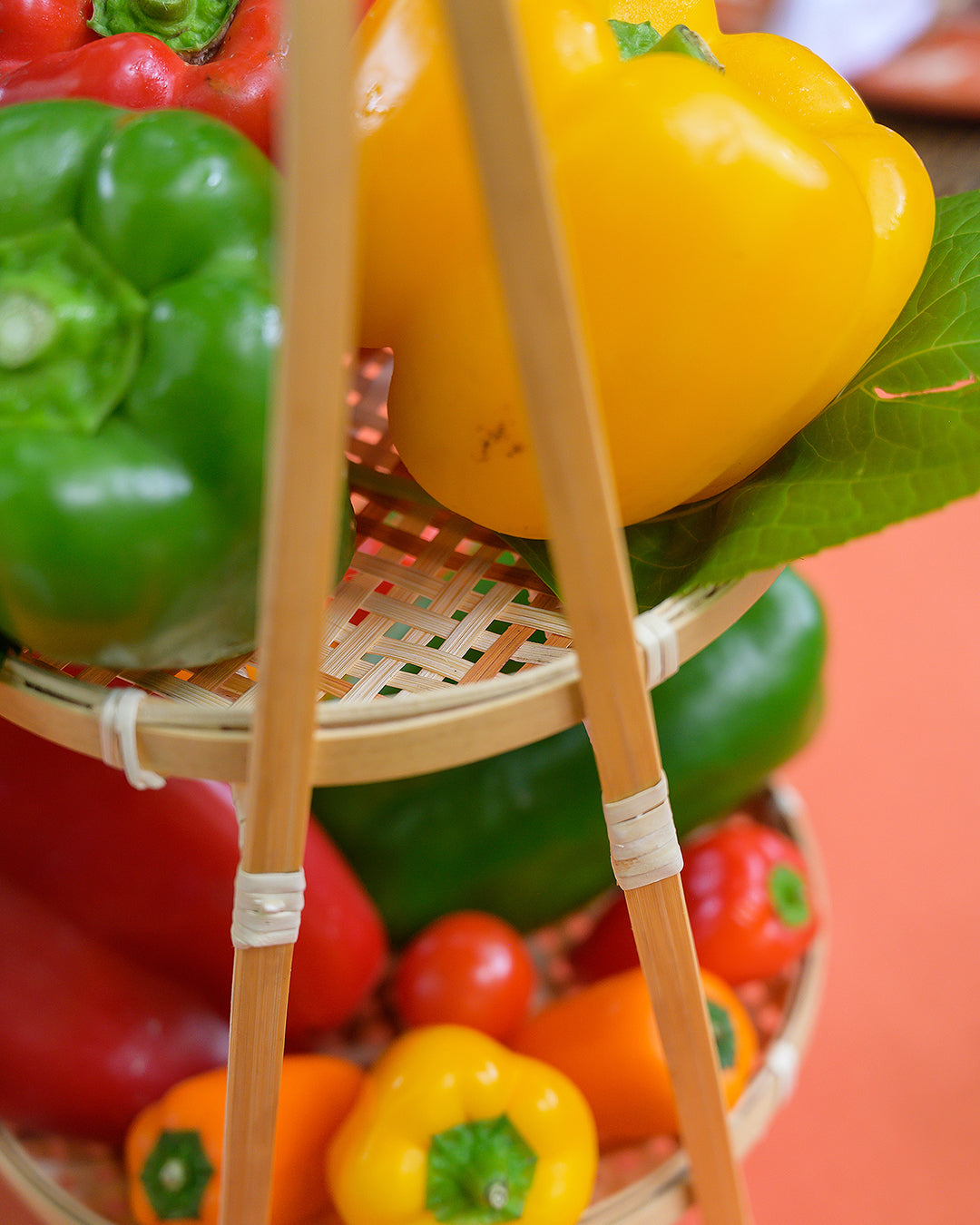 2-Tier Bamboo Terracotta Tray (Ø20 cm)