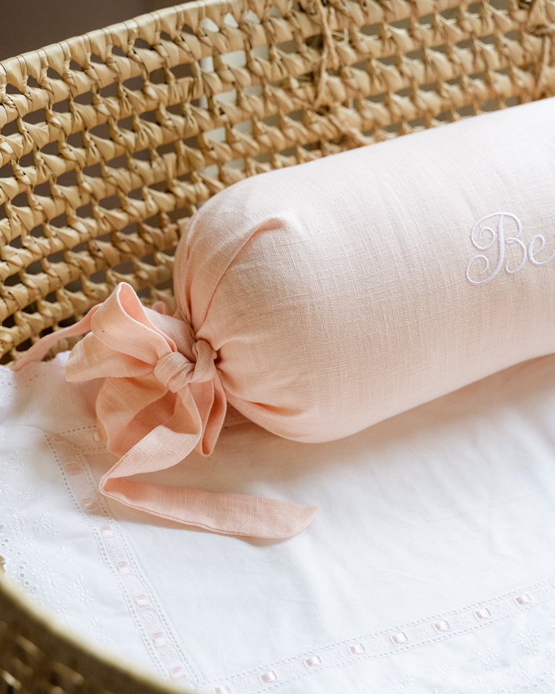 Cojín Rulo Rosa para Bebé Personalizado