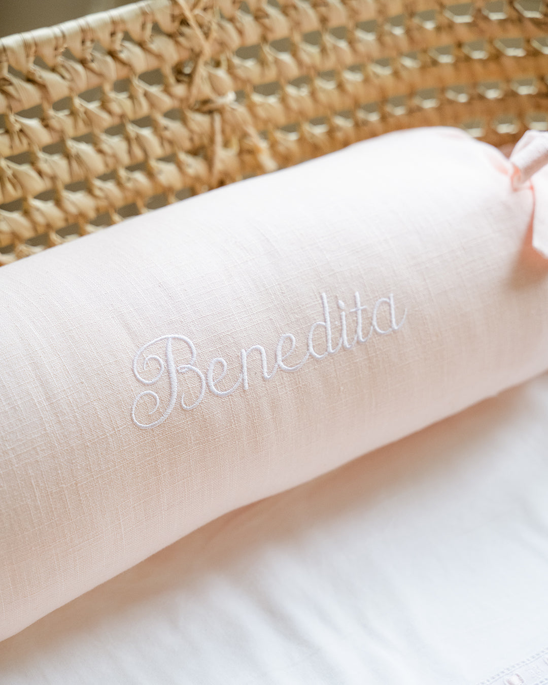 Cojín Rulo Rosa para Bebé Personalizado