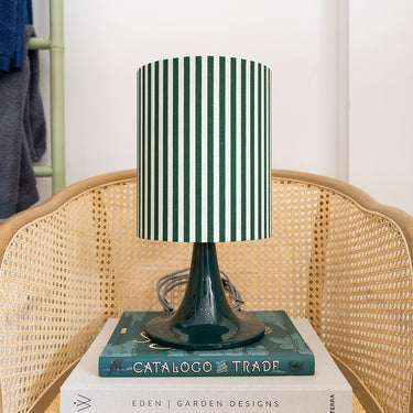 Lampe de Table Burano, Verte avec Rayures Vertes