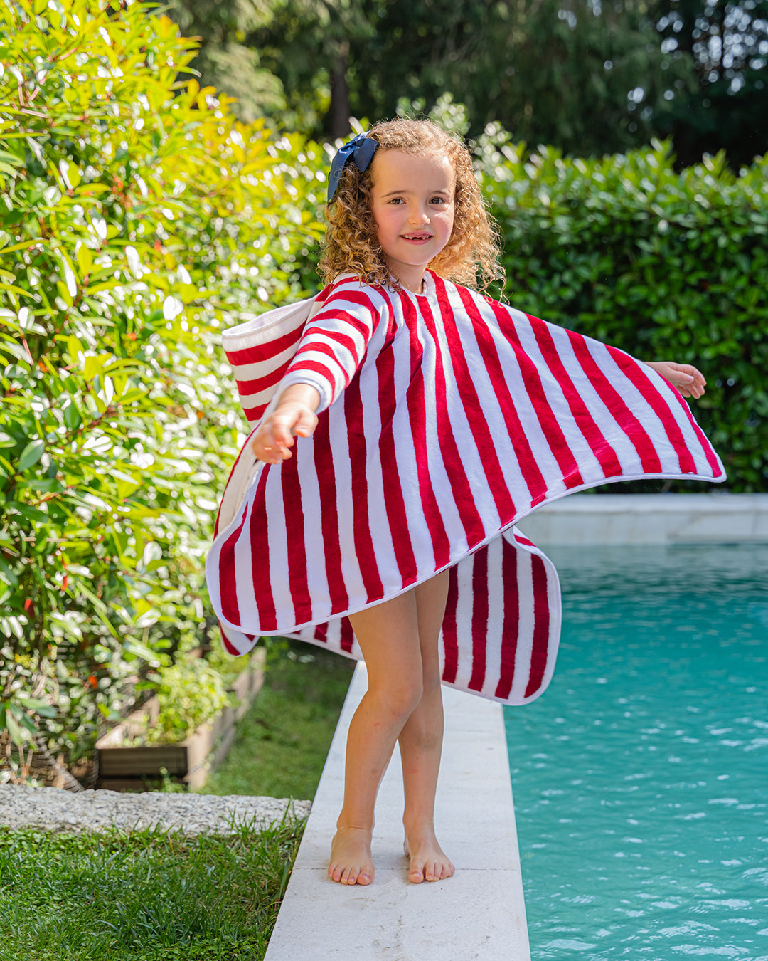 Poncho Riscas Bordeaux Criança