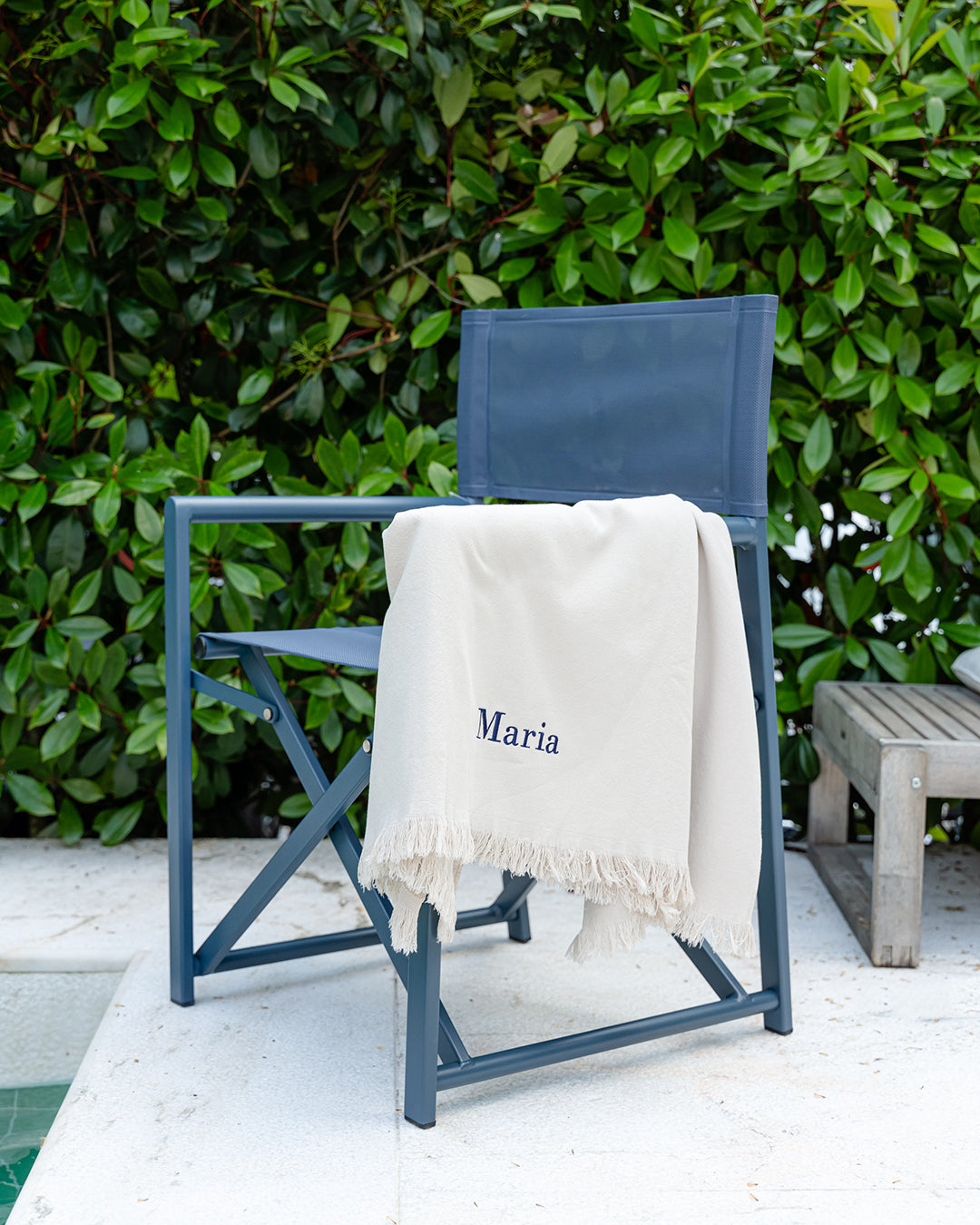 Toalla de Playa Beige con Flecos Personalizados