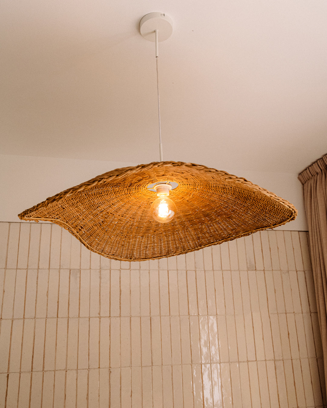 Rattan Ceiling Lamp 82 X 82 X 15 CM