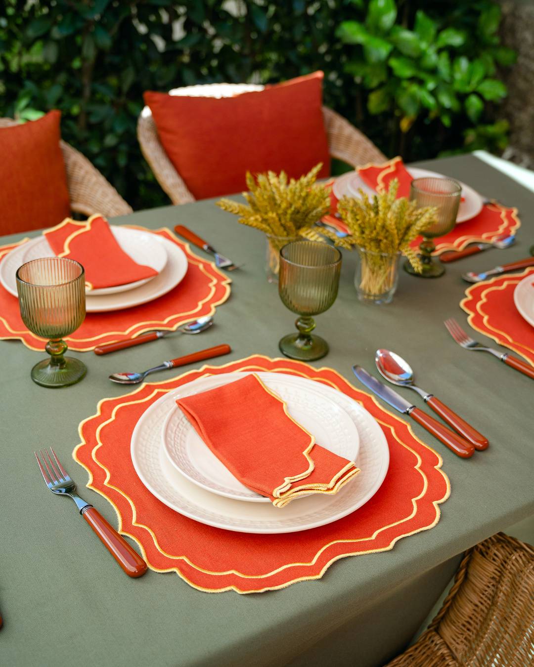 Greta Placemat, Terracota with Yellow