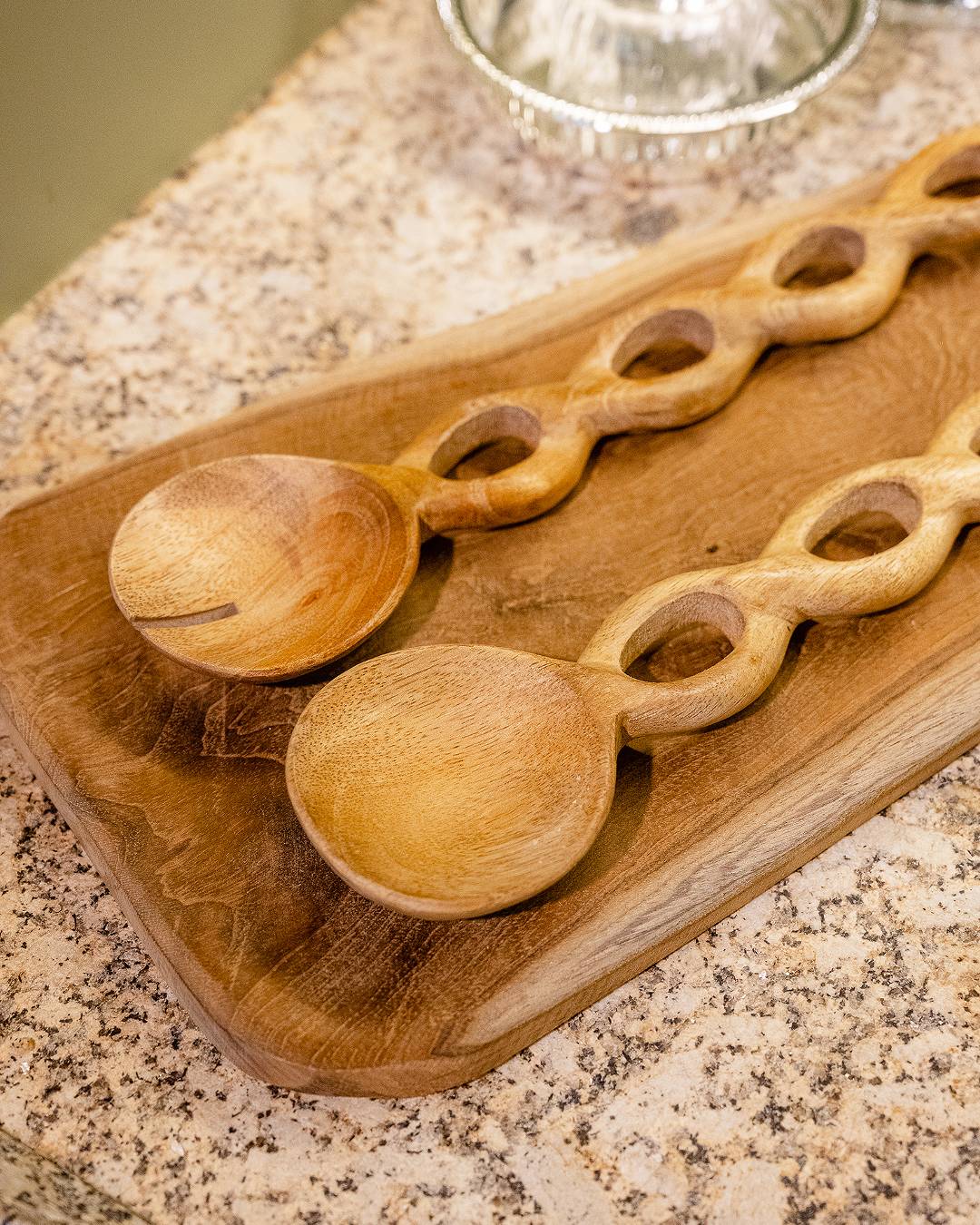 Light Wood Salad Cutlery Set