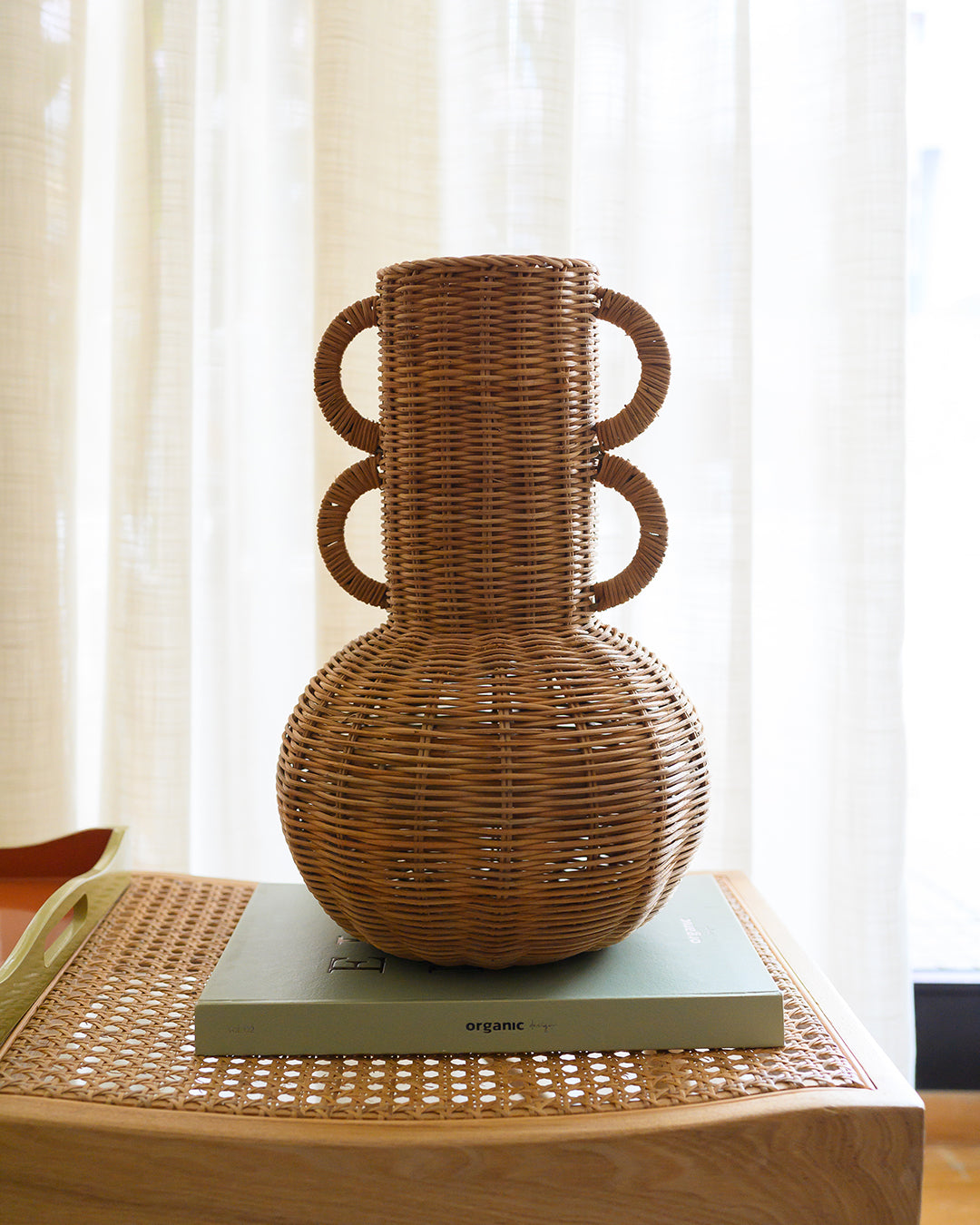 Vaso Etria en ratán, Ø25 × 38 cm