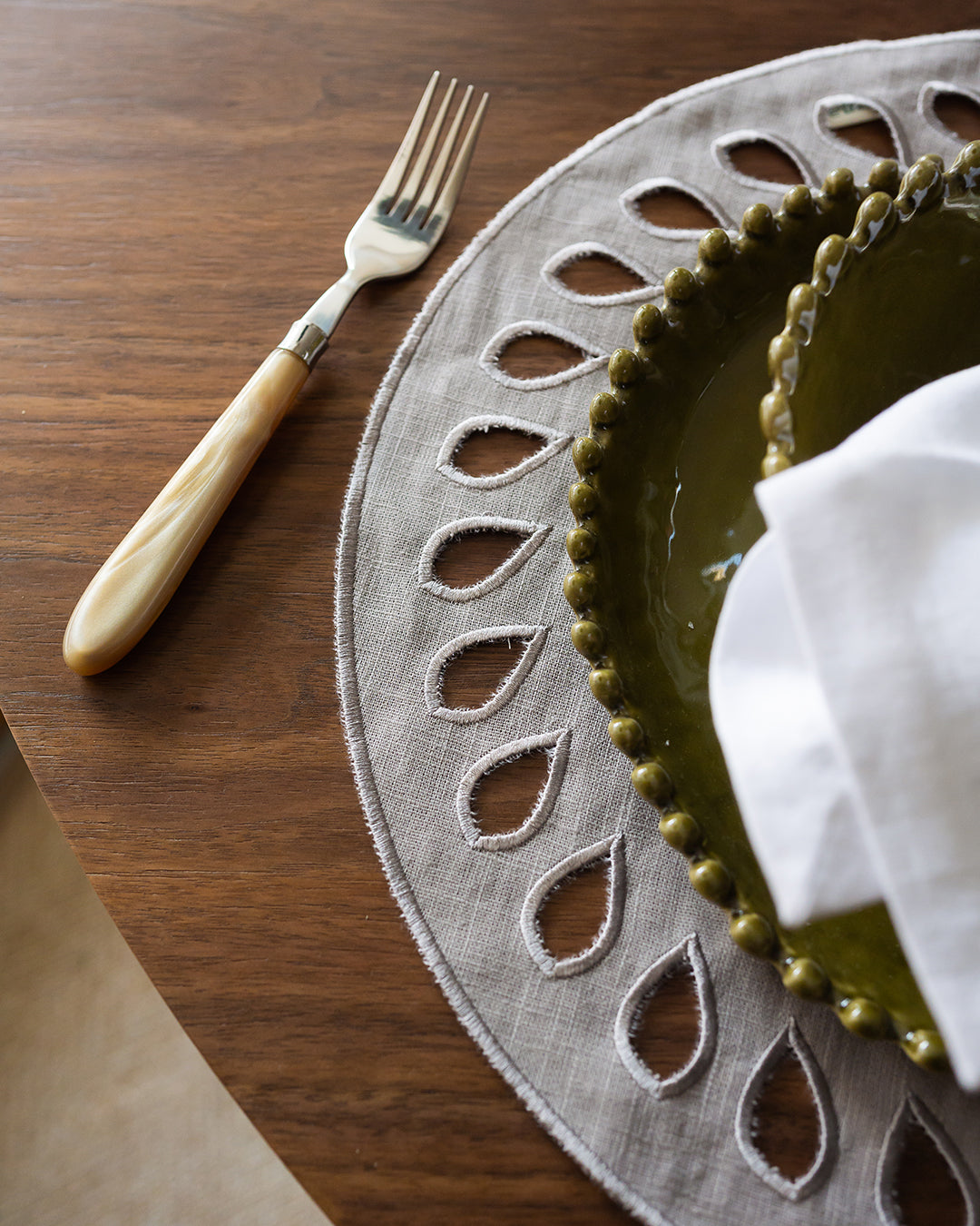 Mantel Individual Viseu, Gris con Gris