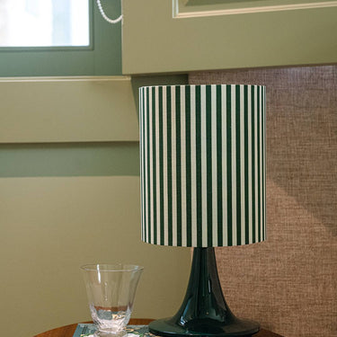 Lampe de Table Burano, Verte avec Rayures Vertes