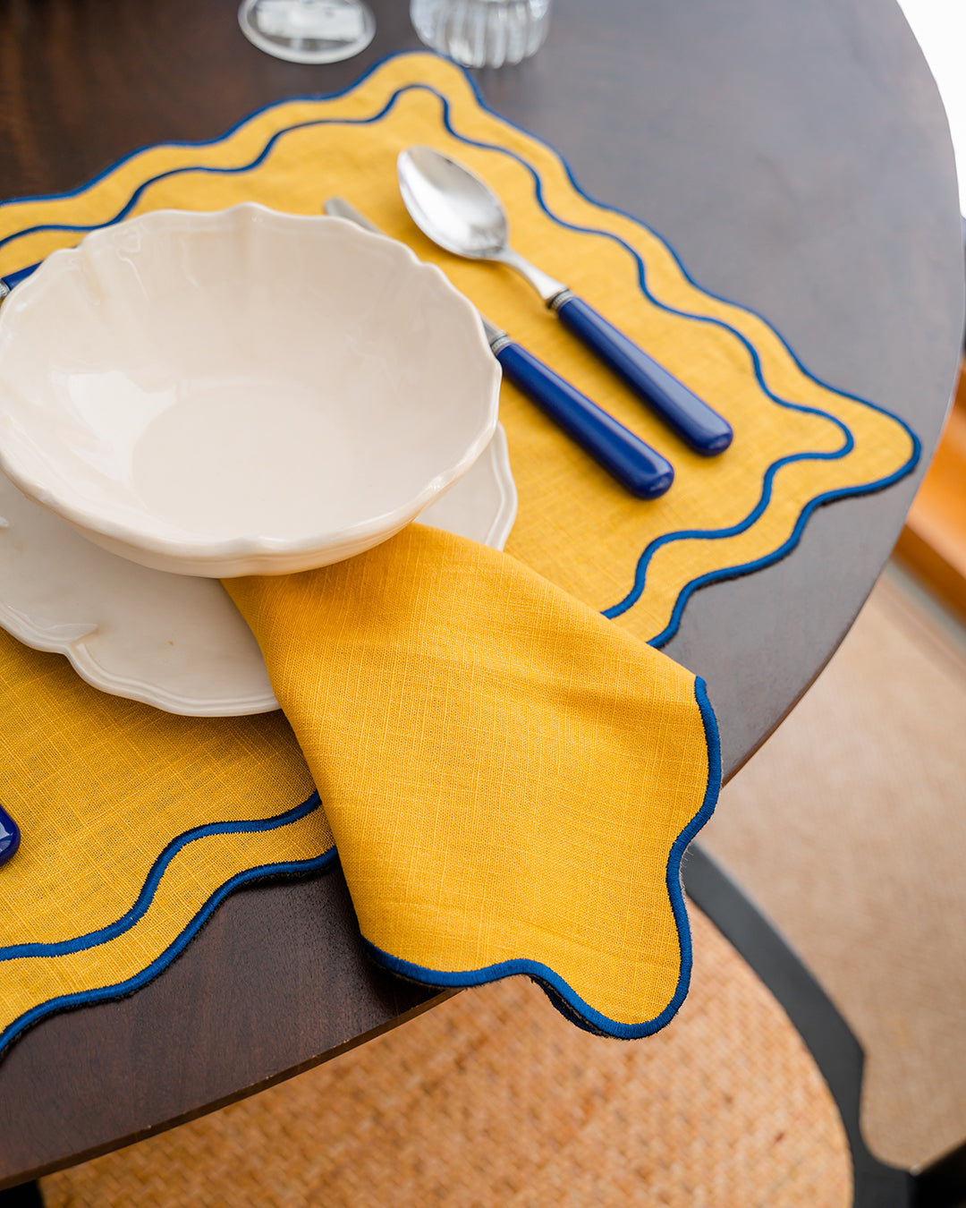 Guardanapo Beja, Amarelo com Azul