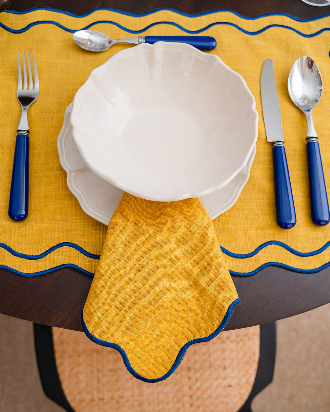 Guardanapo Beja, Amarelo com Azul