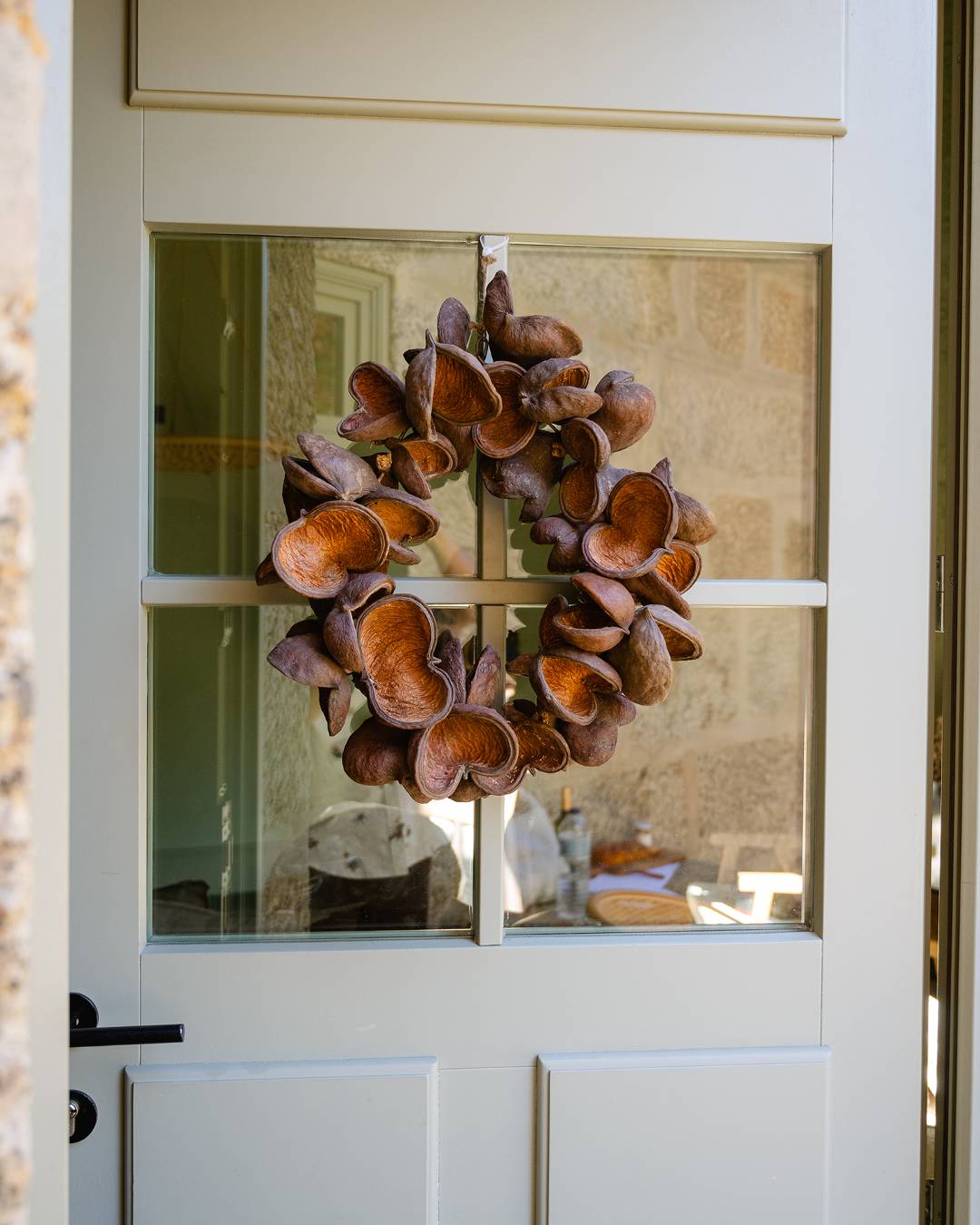 Christmas Wreath, Dried Pecan Flowers Ø38 cm