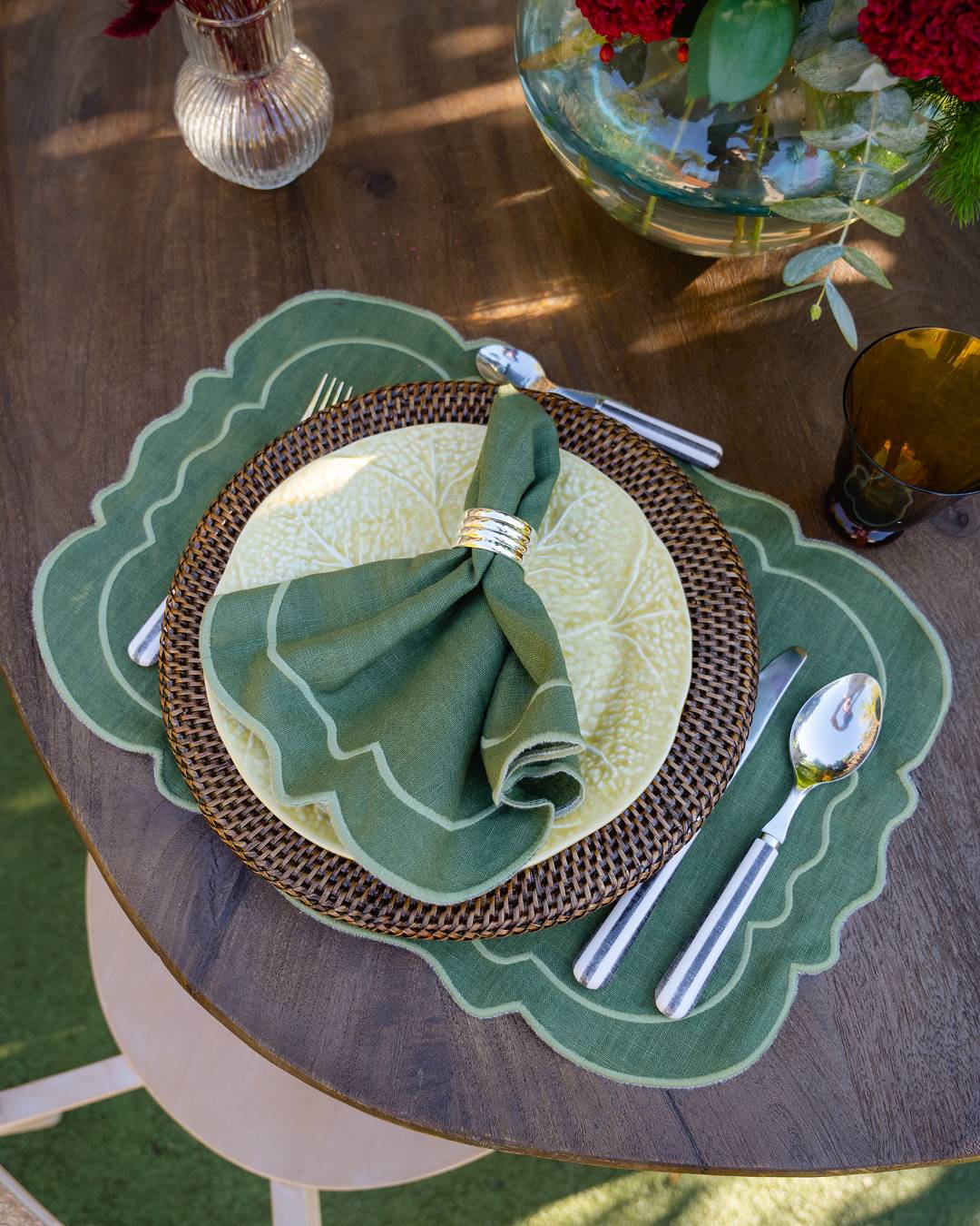 Clou Placemat, Green with Green