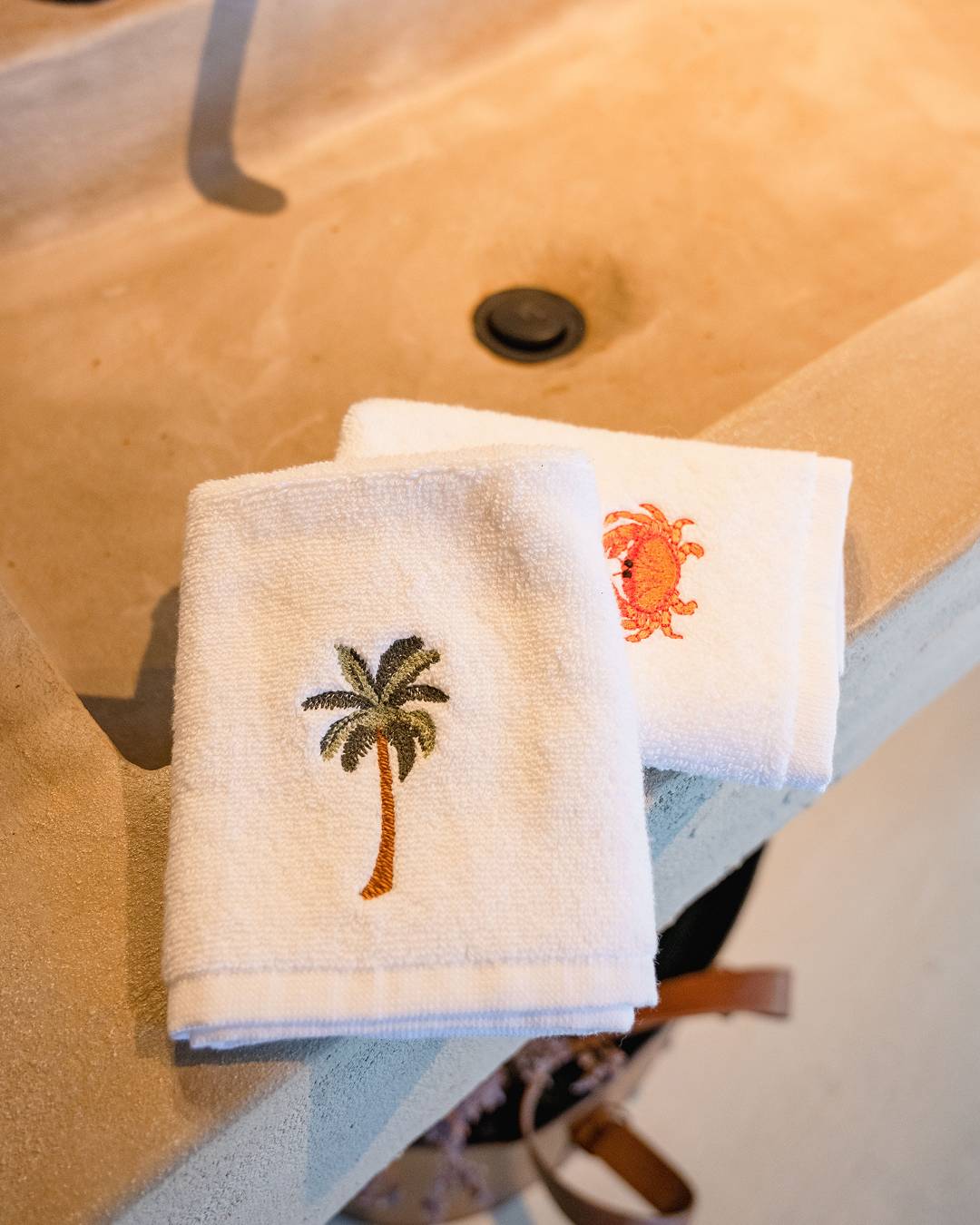 Orange Crab Hand Towel