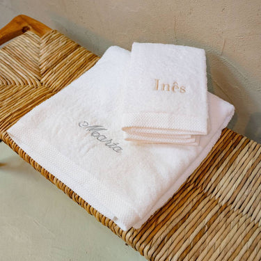 Serviette de bain personnalisée blanche