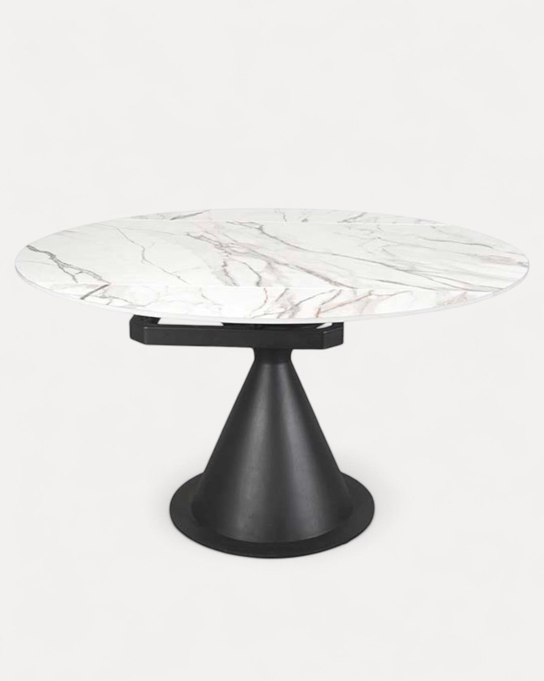 Tavolo da pranzo Brunna in ceramica e metallo, Ø80/130x70 cm