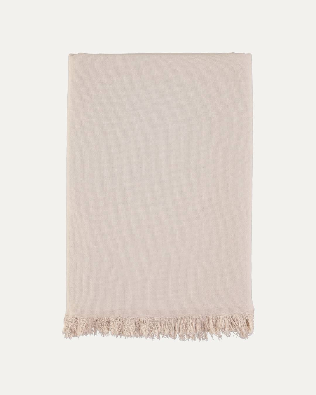 Toalla de Playa de Algodón Beige con Flecos