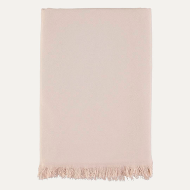 Serviette de plage en coton beige avec franges