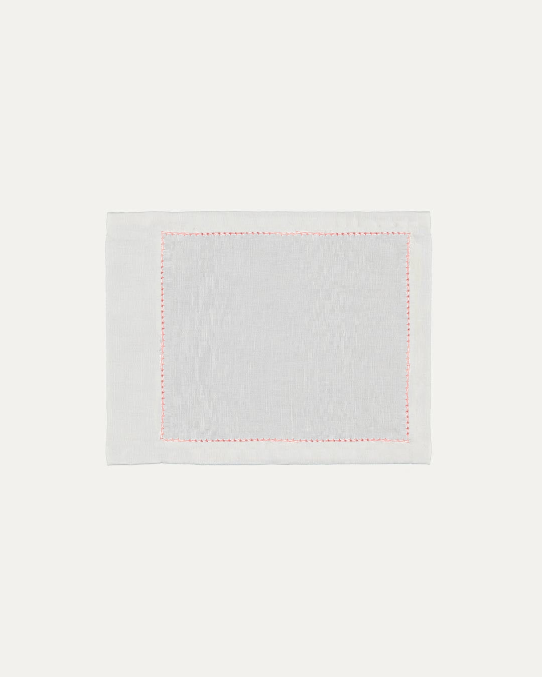 Serviette Cocktail Blanche avec Point Ouvert Rouge Rectangulaire