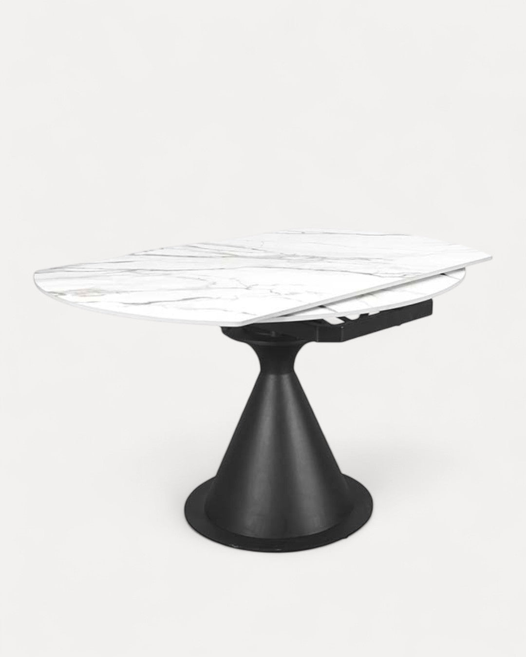 Tavolo da pranzo Brunna in ceramica e metallo, Ø80/130x70 cm