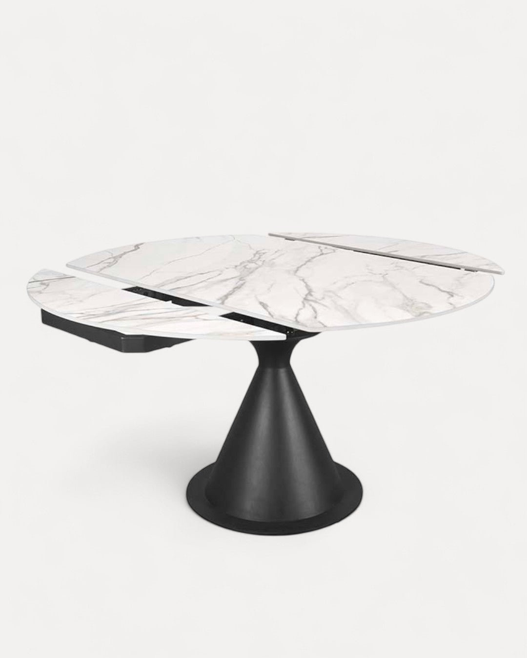 Tavolo da pranzo Brunna in ceramica e metallo, Ø80/130x70 cm