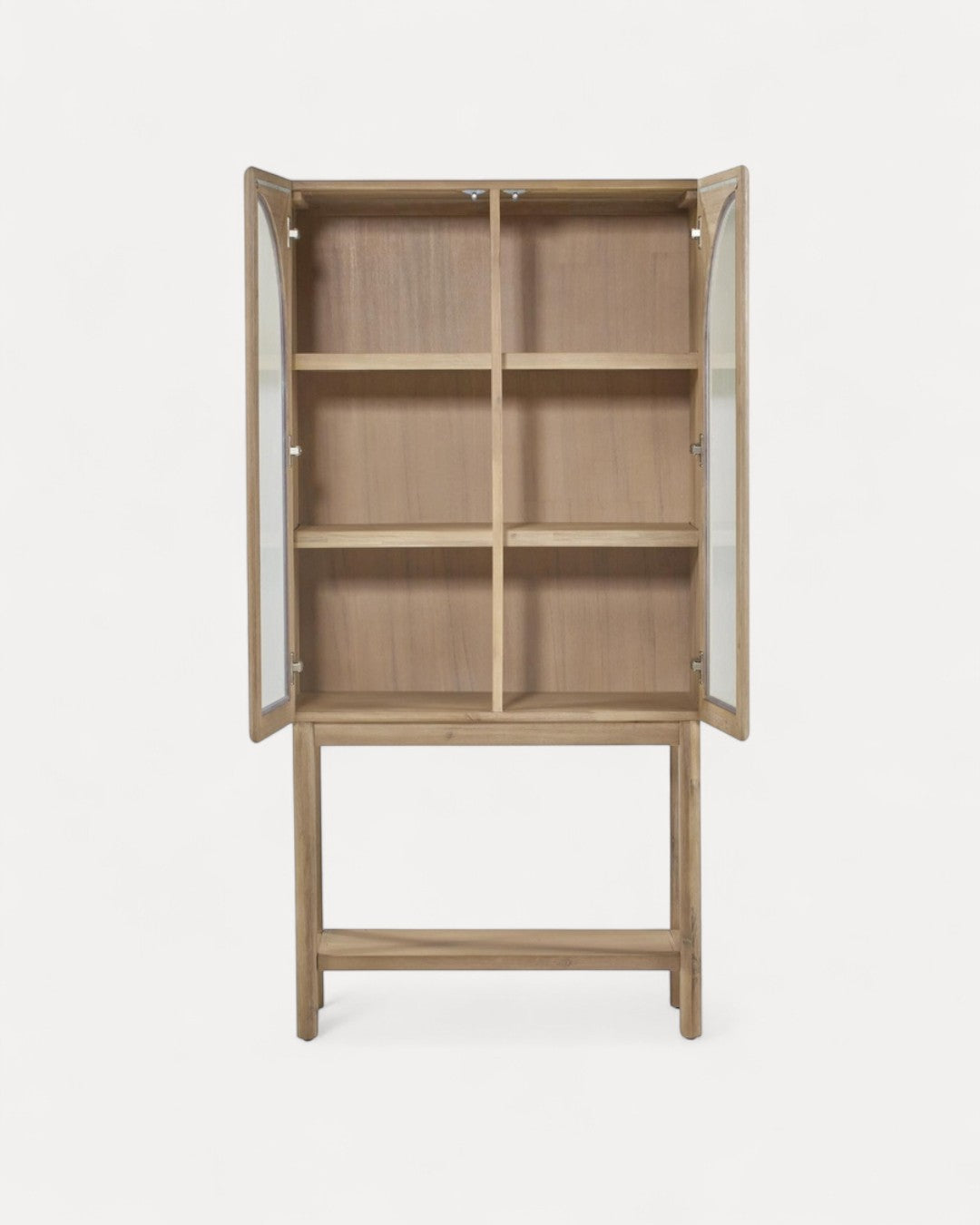 Buffet Orvino en bois massif naturel, 80×40×160 cm