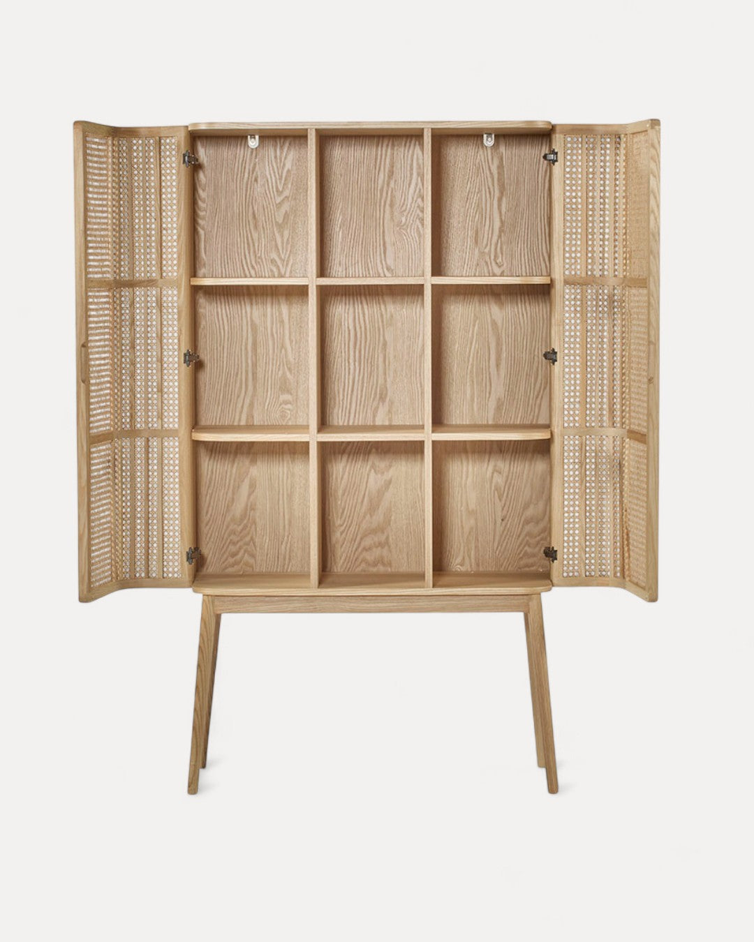 Aparador Marnó en bois massif naturel, 90×38×157 cm
