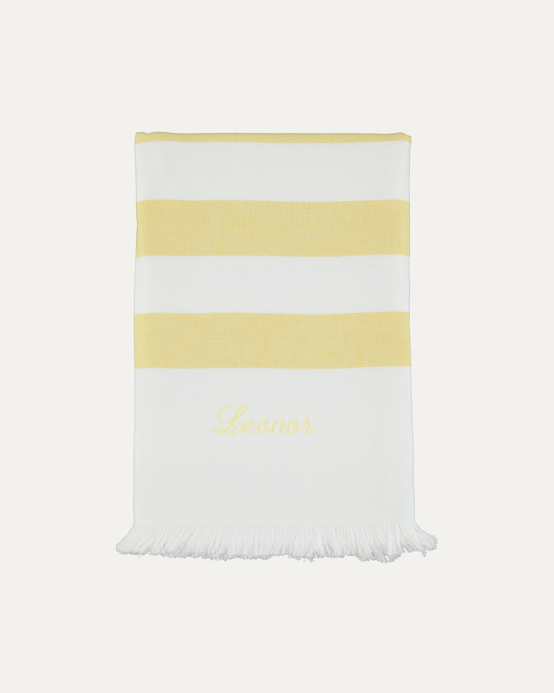 Toalha de Praia Riscas Amarelo Personalizada