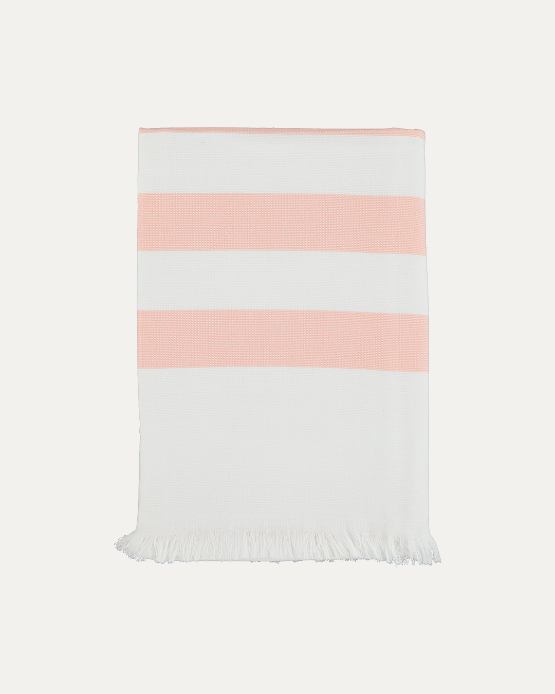 Serviette de plage en coton à rayures saumon