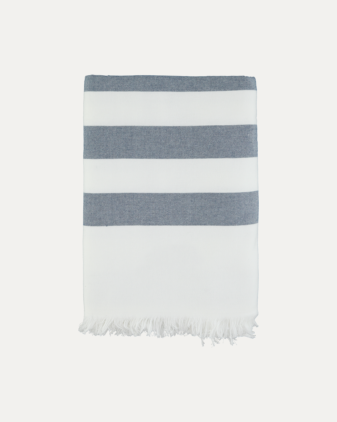 Serviette de plage en coton à rayures bleues