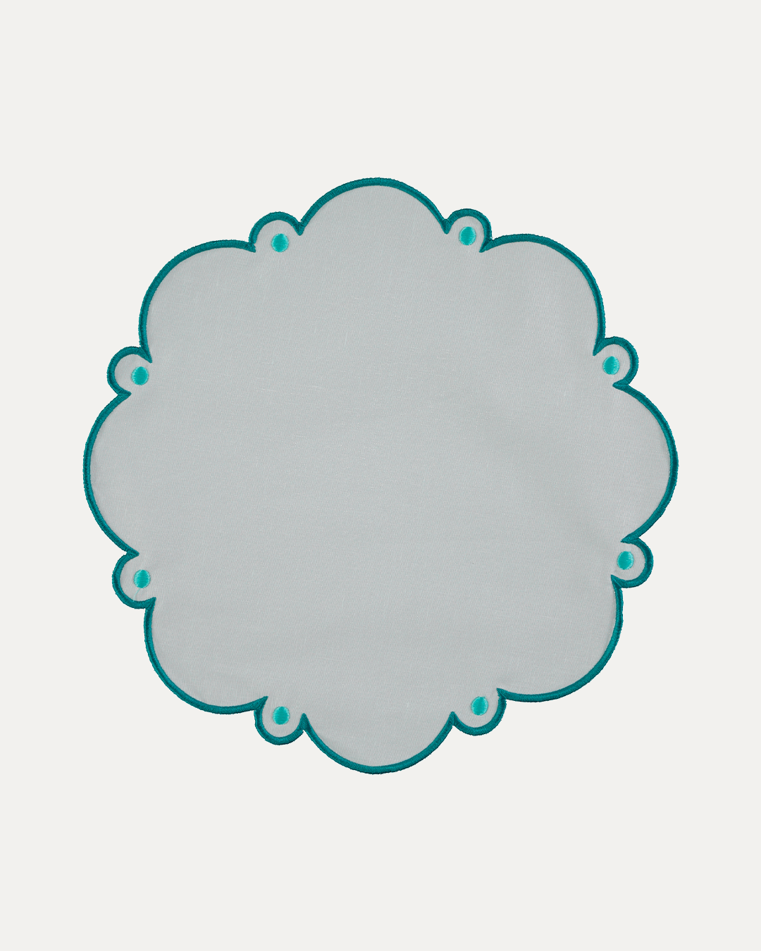 Individual Viana, Branco com Azul Turquesa