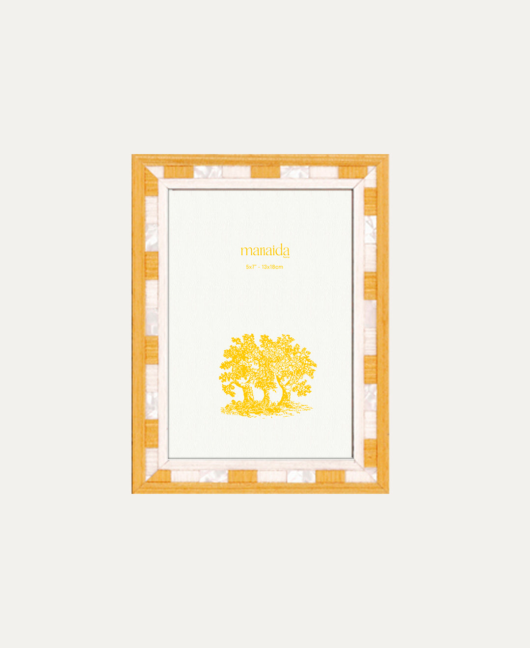 Moldura Affetto Amarelo e Pérola, 13x18 cm