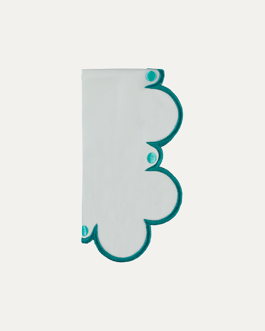 Guardanapo Viana, Branco com Azul Turquesa