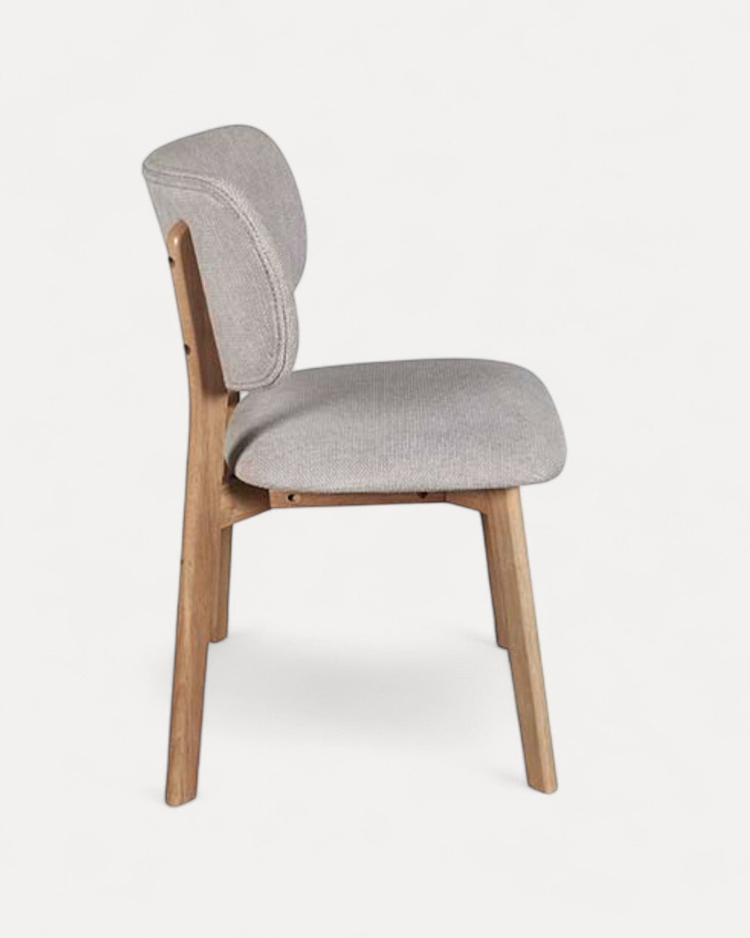 Ravella chair in natural wood and gray fabric, 48.5×52×79 cm