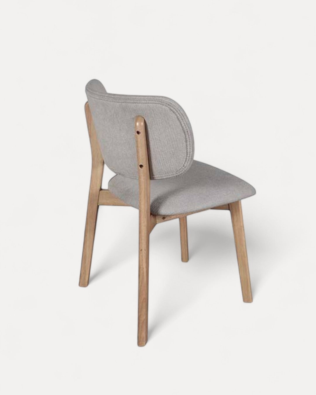 Ravella chair in natural wood and gray fabric, 48.5×52×79 cm