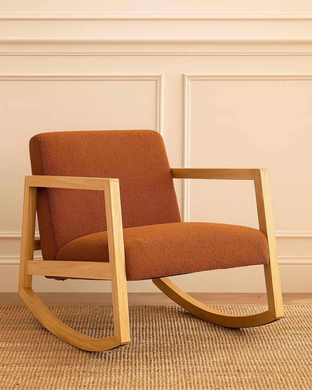 Sedia a dondolo Lis in terracotta