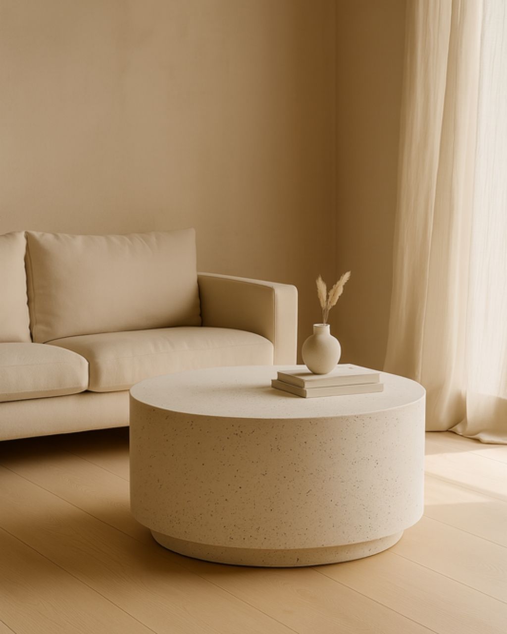 Mesa de centro Siena em fibra de magnésio, 70x70x40 cm