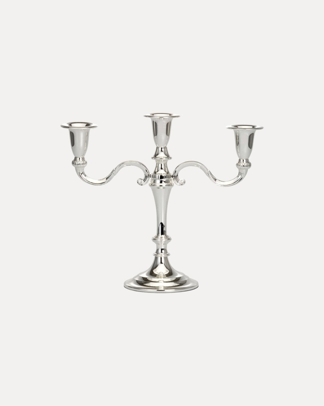 Sublime Silver Finish Three-Arm Candelabrum, 21.5 cm