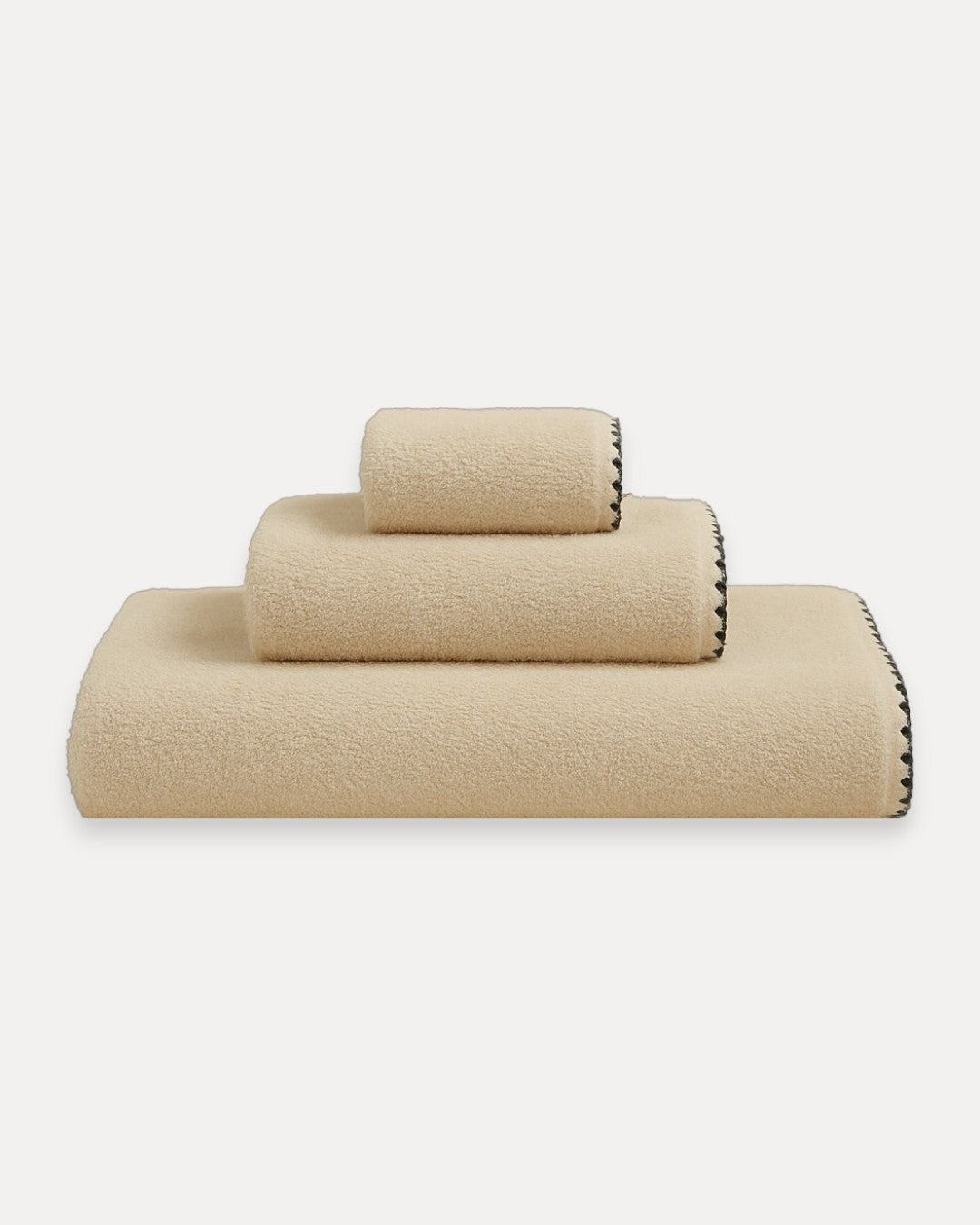 Toalla de Baño Algodón Concha Beige con Negro