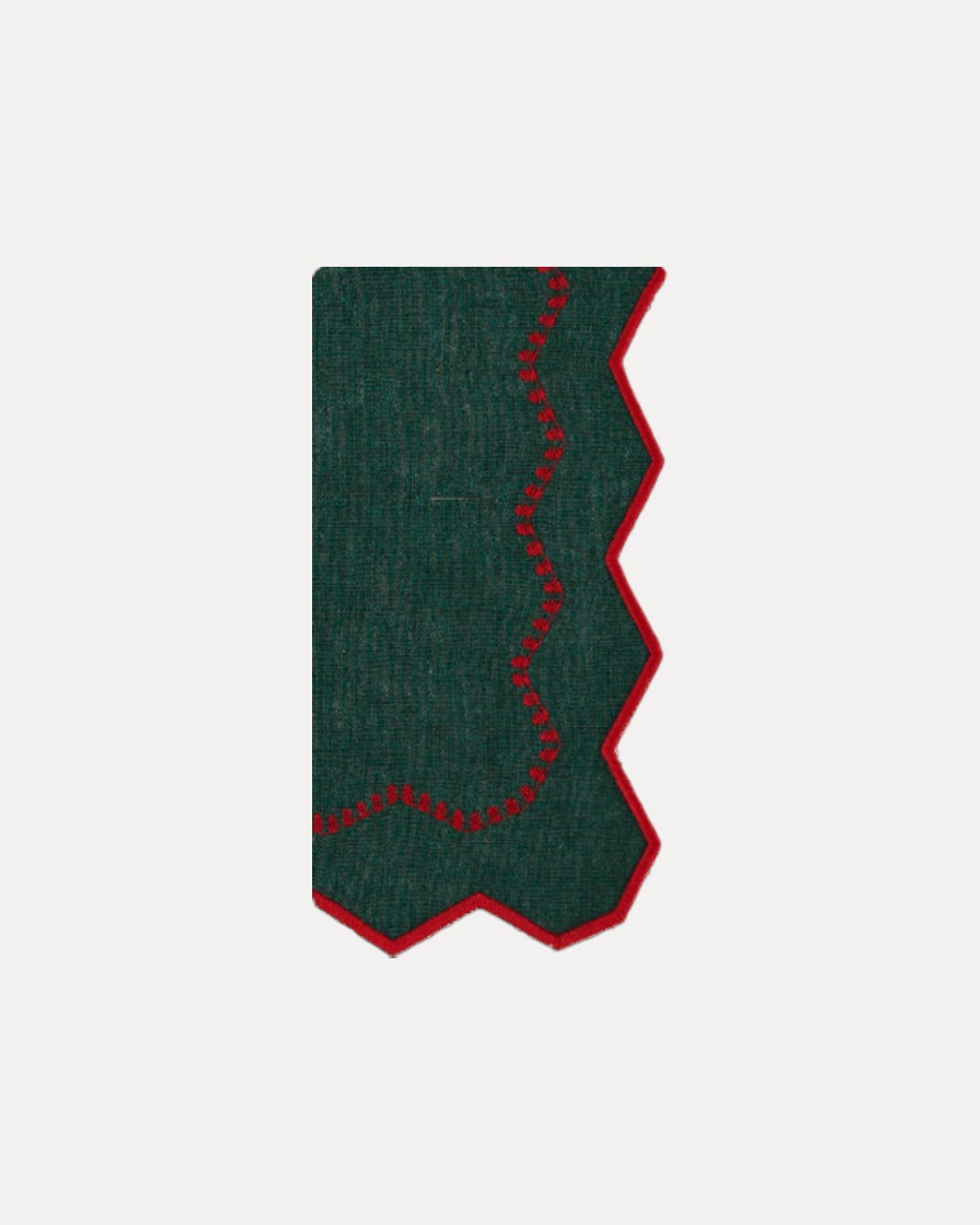 Alba Napkin, Green with Bordeaux